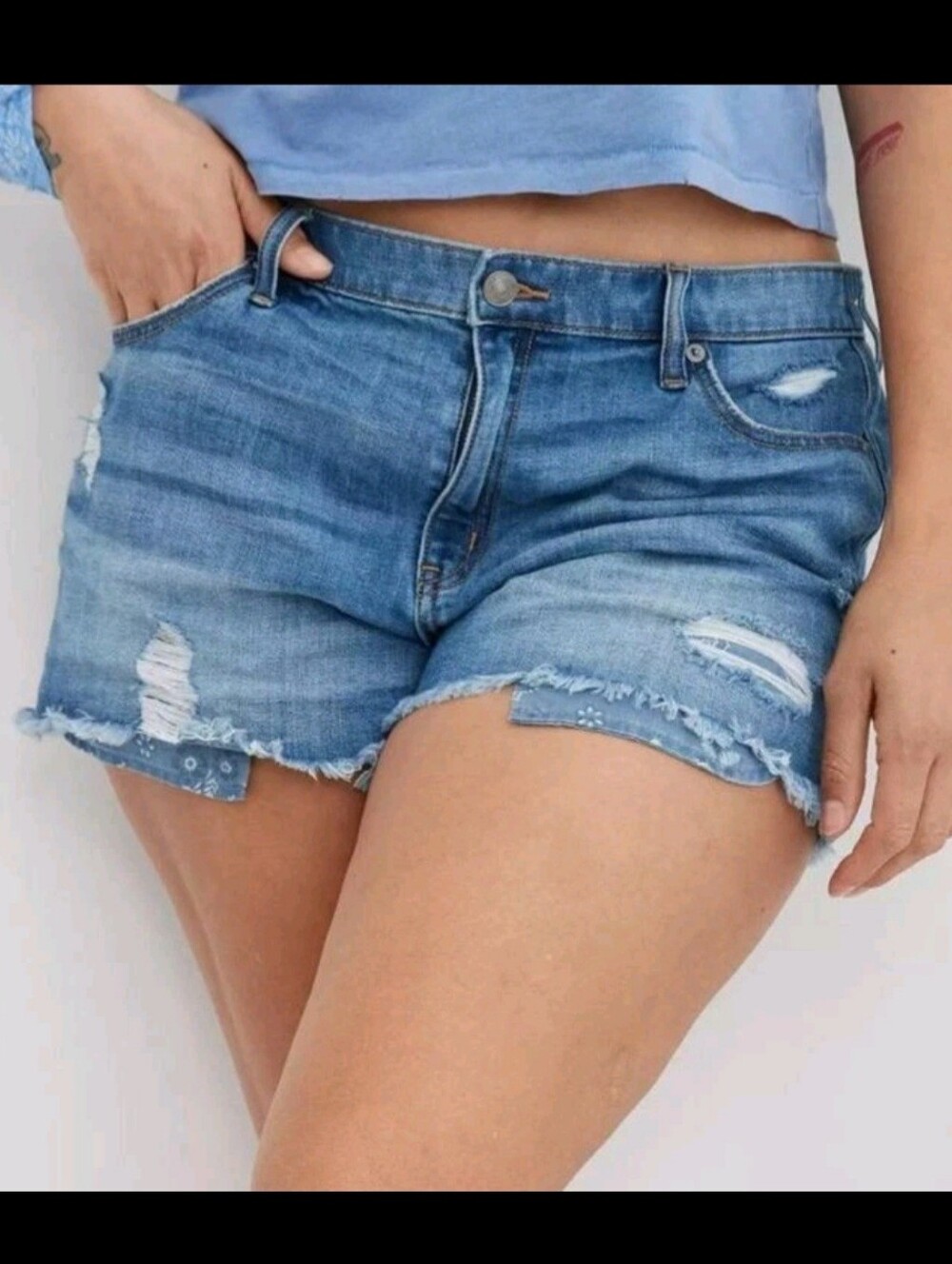 Aerie Daydream Denim Short Medium Blue Wash ** Medium ** EUC!!